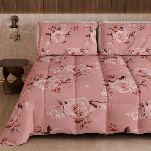 Couette, édredon double, simple, une place et demie, Floral 21 Poudre