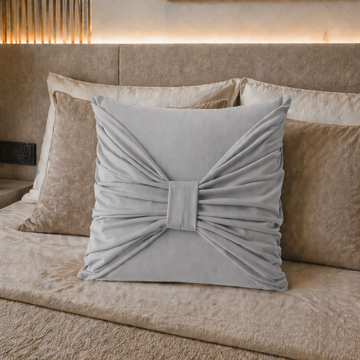 Cuscini Arredo in Velluto 1pz, Cuscini divano Elite Grigio Chiaro