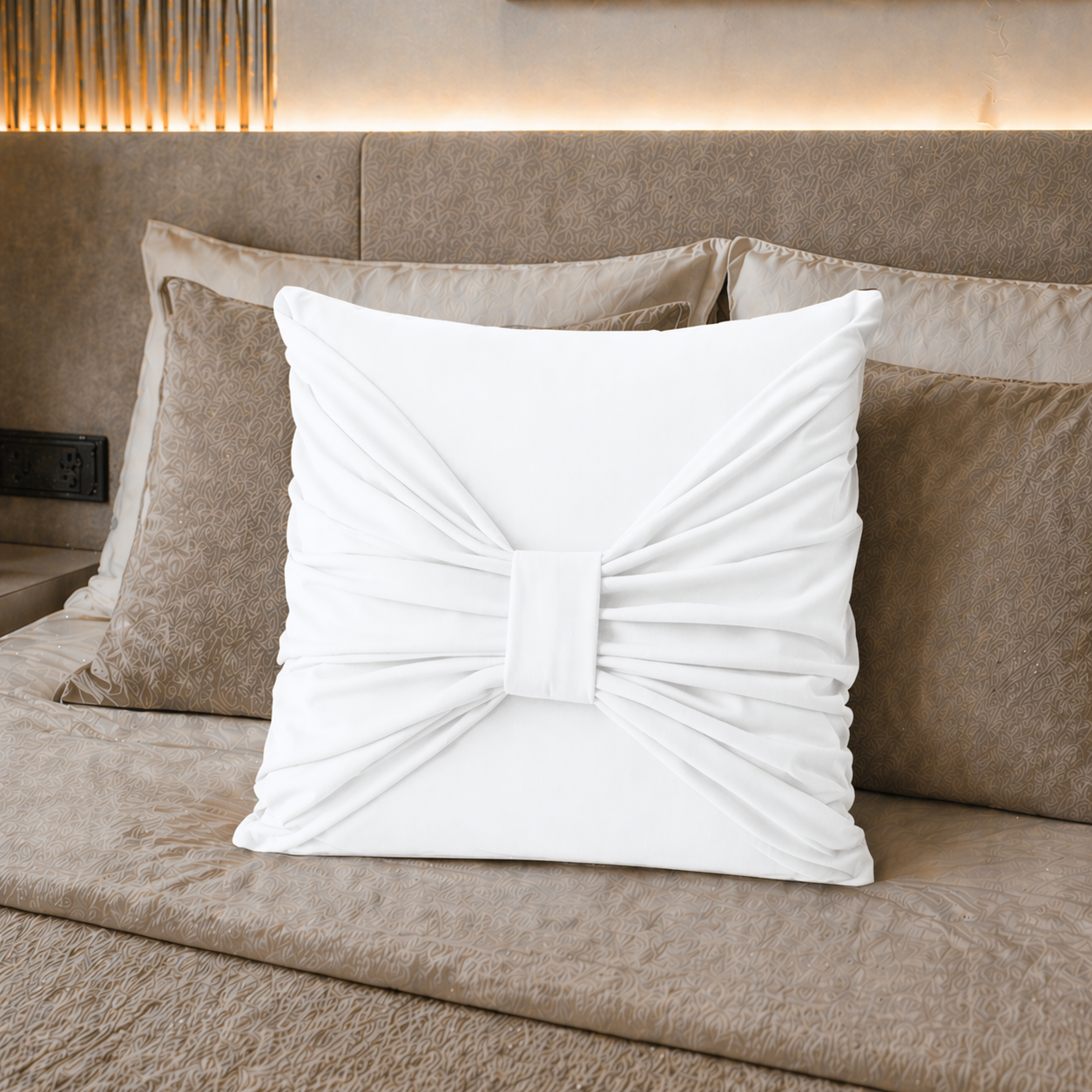 Cuscini Arredo in Velluto 1pz, Cuscini divano Elite Bianco Ottico