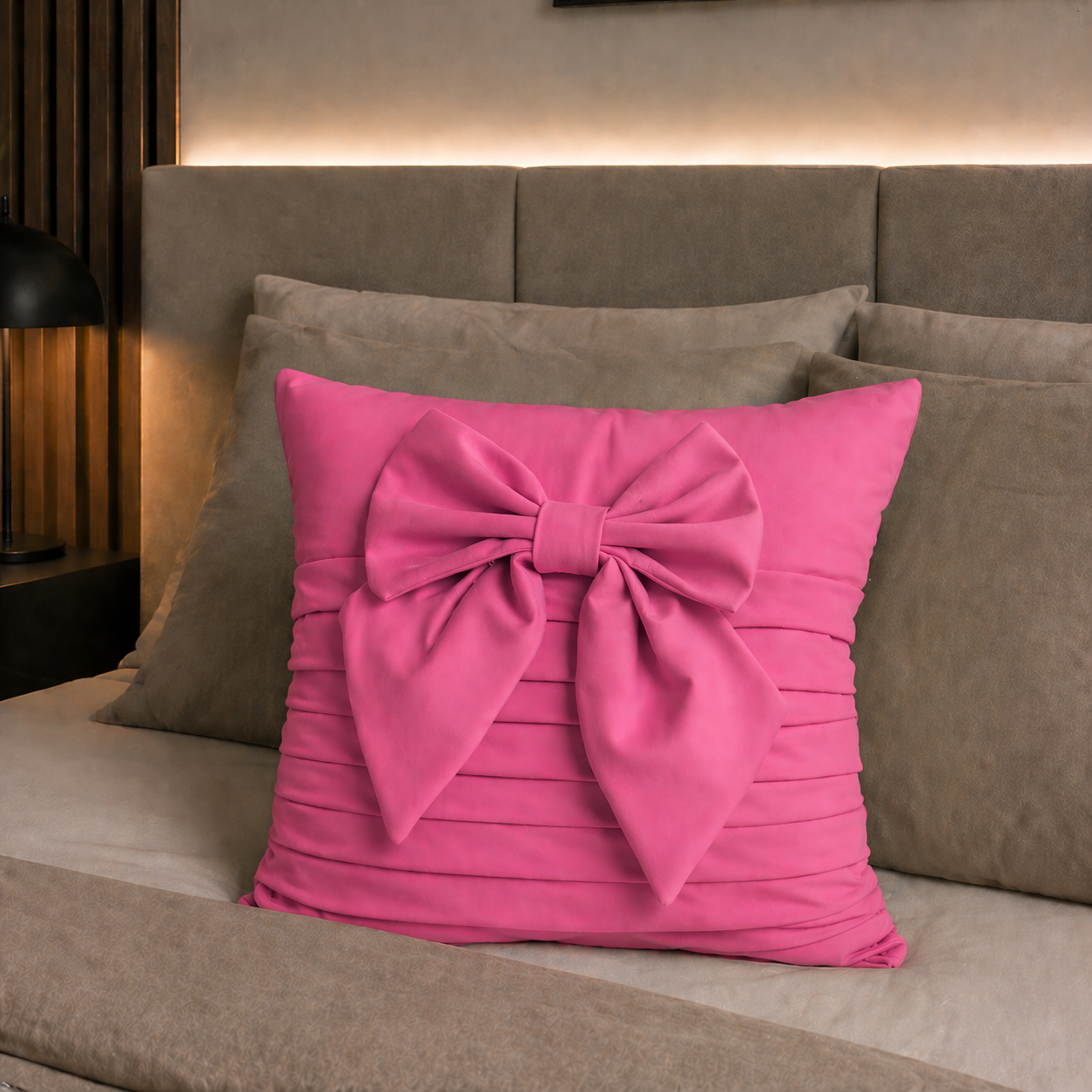 Cuscini Arredo in Velluto 1pz, Cuscini divano Pompon Fucsia