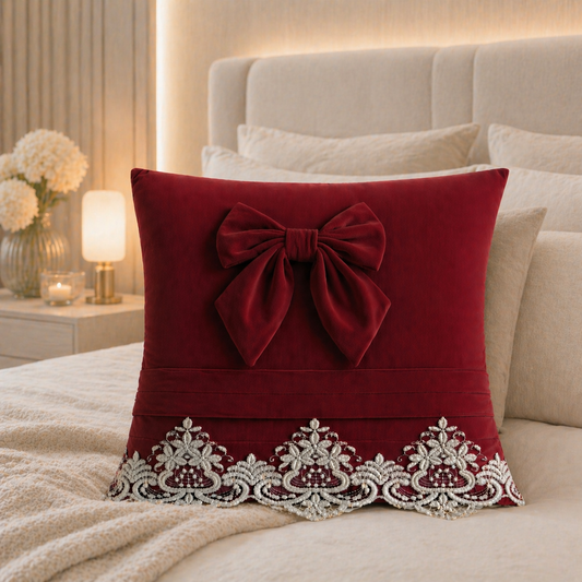 Cuscini Arredo in Velluto 1pz, Cuscini divano Bijou Bordeaux