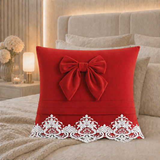 Cuscini Arredo in Velluto 1pz, Cuscini divano Bijou Rosso