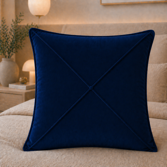 Cuscini Arredo in Velluto 1pz, Cuscini divano Maison Cruà Blu.