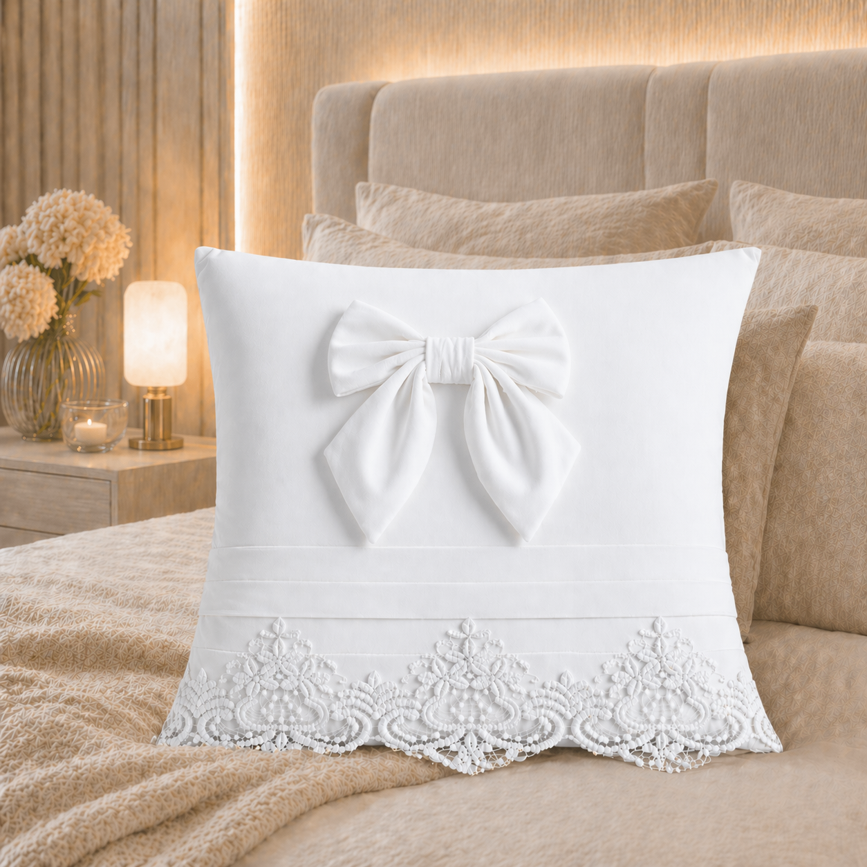 Cuscini Arredo in Velluto 1pz, Cuscini divano Bijou Bianco Ottico