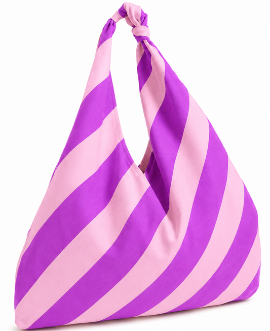 Borsa Modello Jacqueline  Righe Viola/Rosa