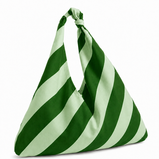 Borsa Modello Jacqueline  Righe Verde Scuro/Salvia