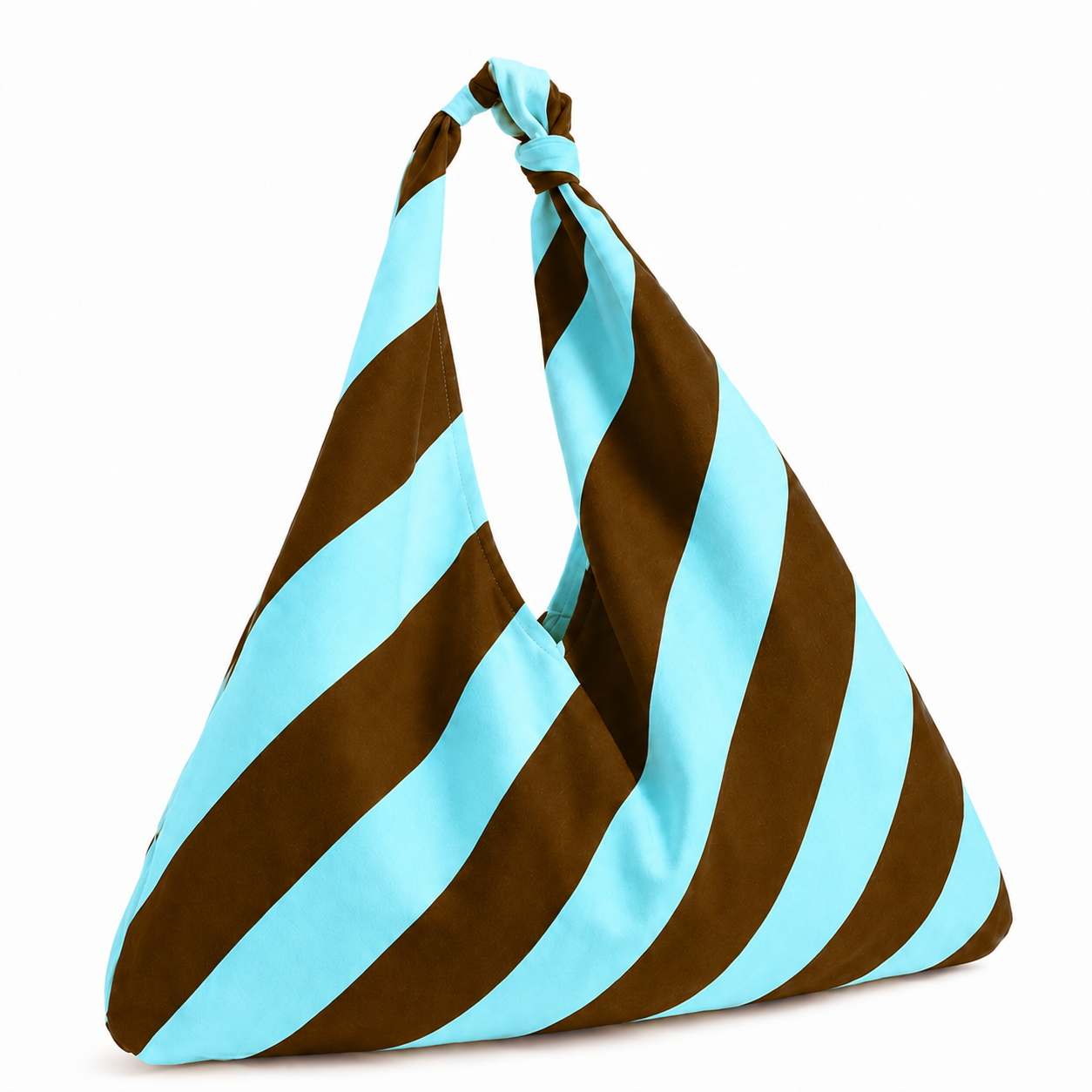 Borsa Modello Jacqueline  Righe Marrone/Celeste