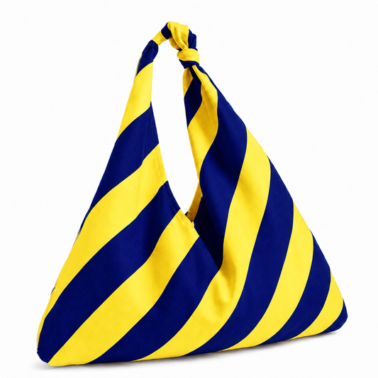 Borsa Modello Jacqueline  Righe Giallo/Blu Elettrico