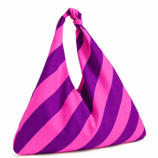 Borsa Modello Jacqueline  Righe Viola/Fucsia