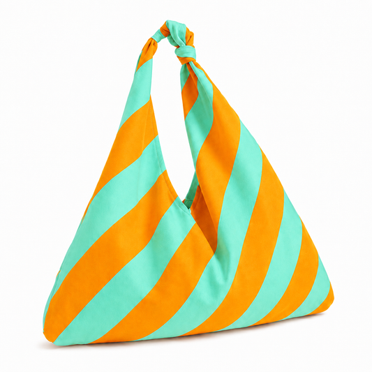 Borsa Modello Jacqueline  Righe Arancione/Tiffany
