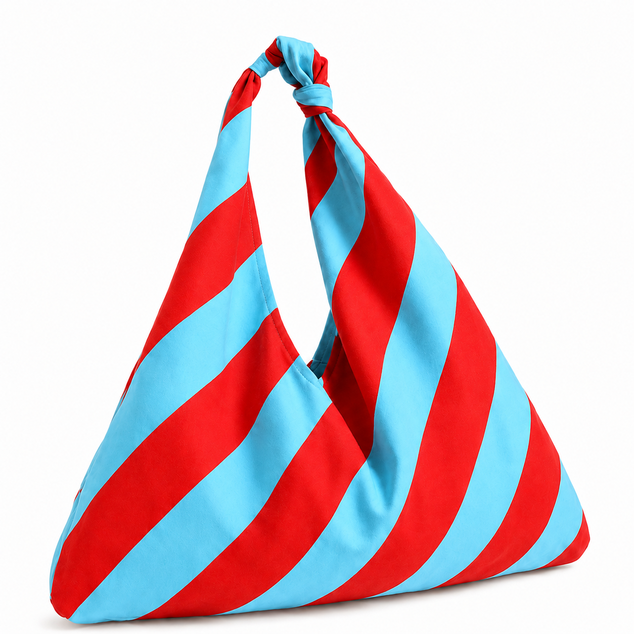 Borsa Modello Jacqueline  Righe Celeste/Rosso