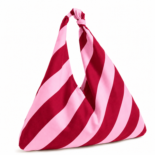 Borsa Modello Jacqueline  Righe Rosa/Bordeaux