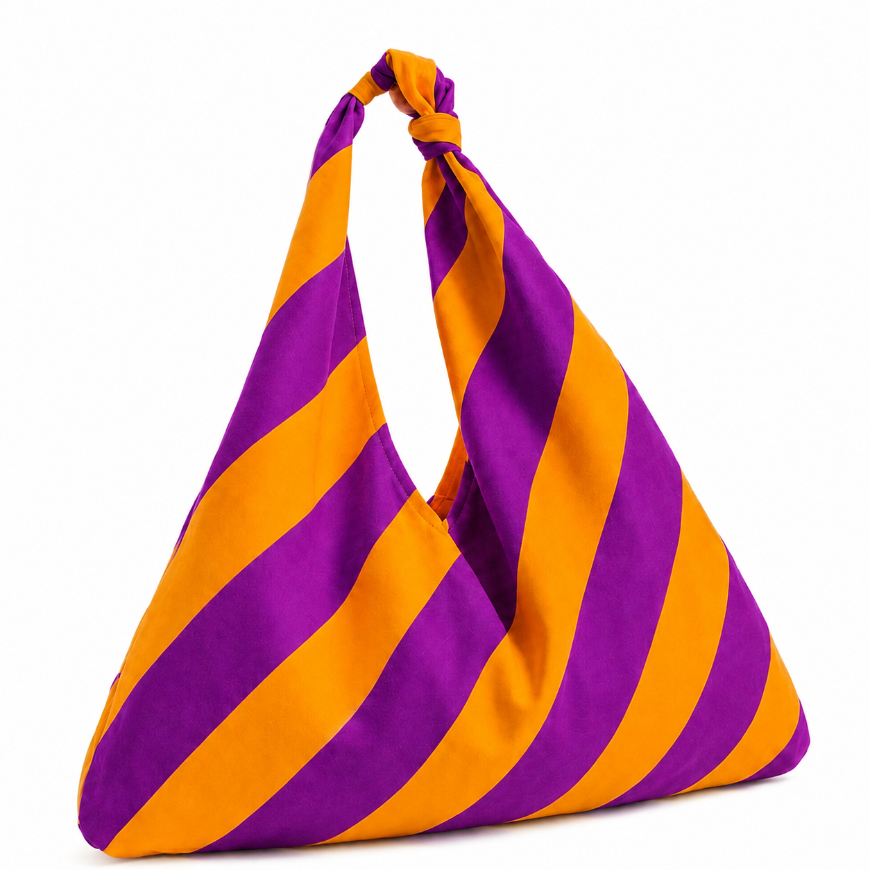 Borsa Modello Jacqueline  Righe Arancione/Prugna