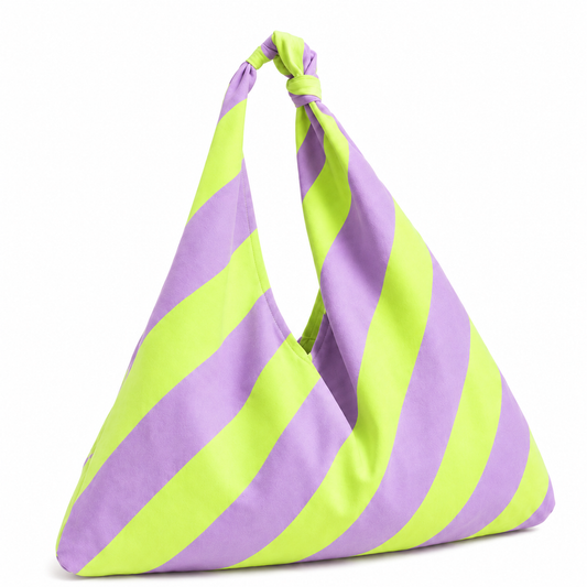 Borsa Modello Jacqueline  Righe Verde Chiaro/Lilla