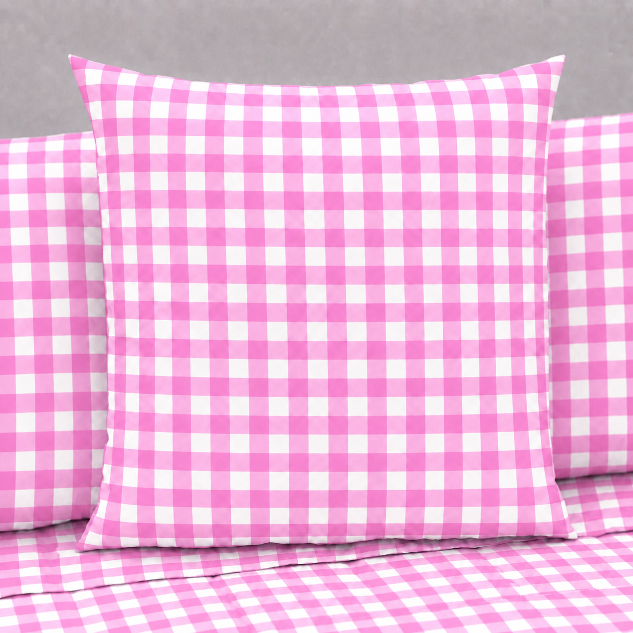 Cuscini, Copricuscini Divano, Cuscini Arredo in Stampa Digitale A Quadretti Fucsia