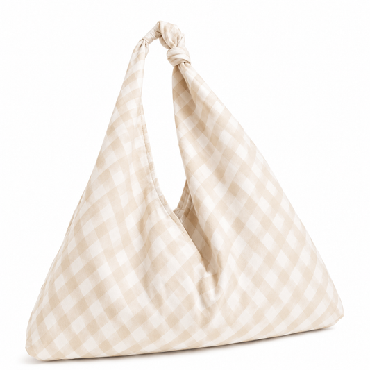 Borsa Modello Jacqueline  A Quadretti Beige