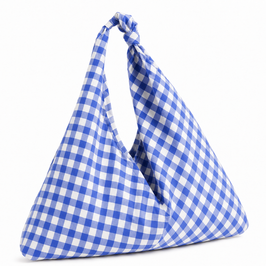 Borsa Modello Jacqueline  A Quadretti Blu Elettrico