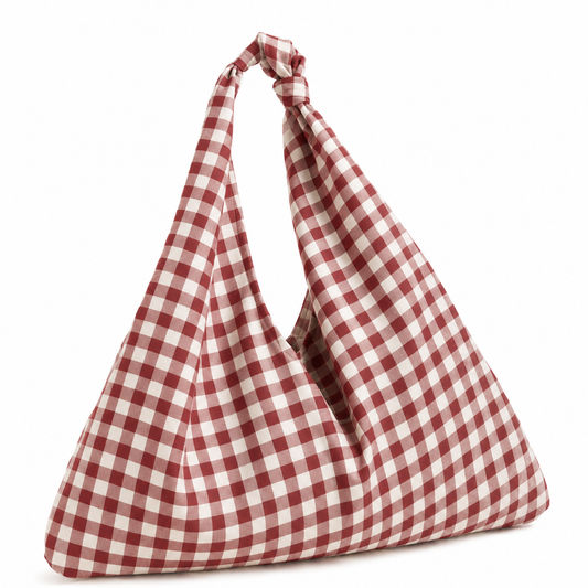 Borsa Modello Jacqueline  A Quadretti Bordeaux