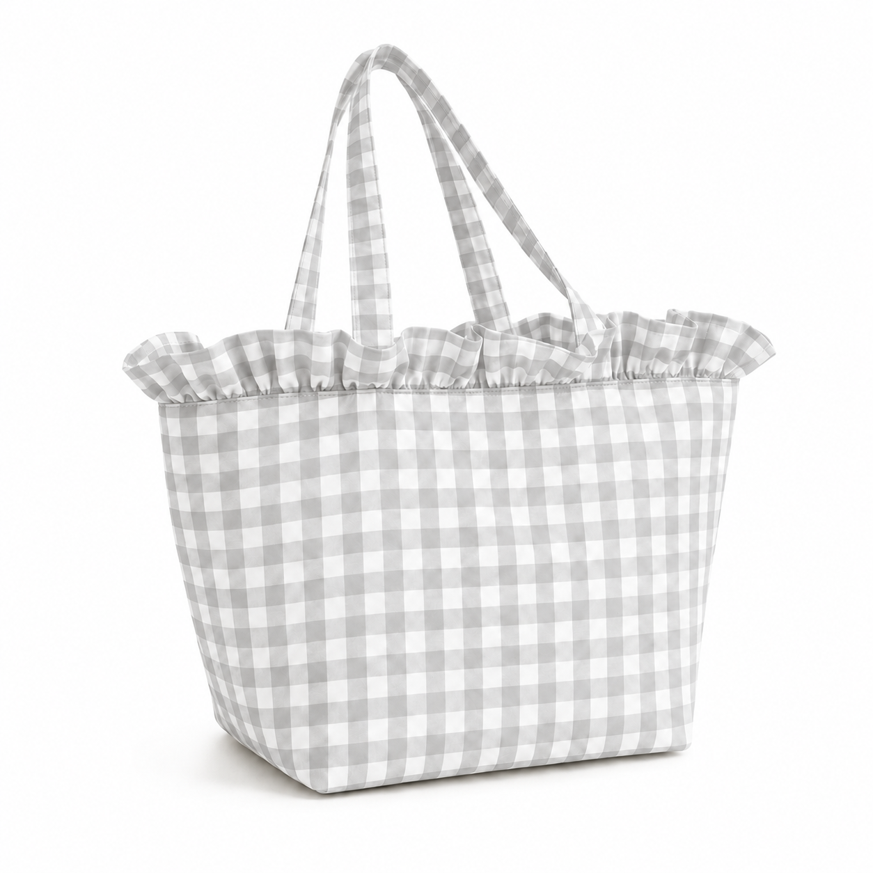 Borsa Modello Diora A Quadretti Grigio Chiaro