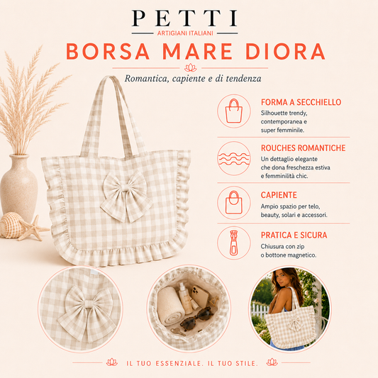 Borsa Modello Riviera A Quadretti Celeste