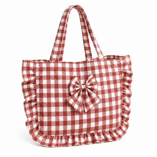 Borsa Modello Riviera A Quadretti Bordeaux