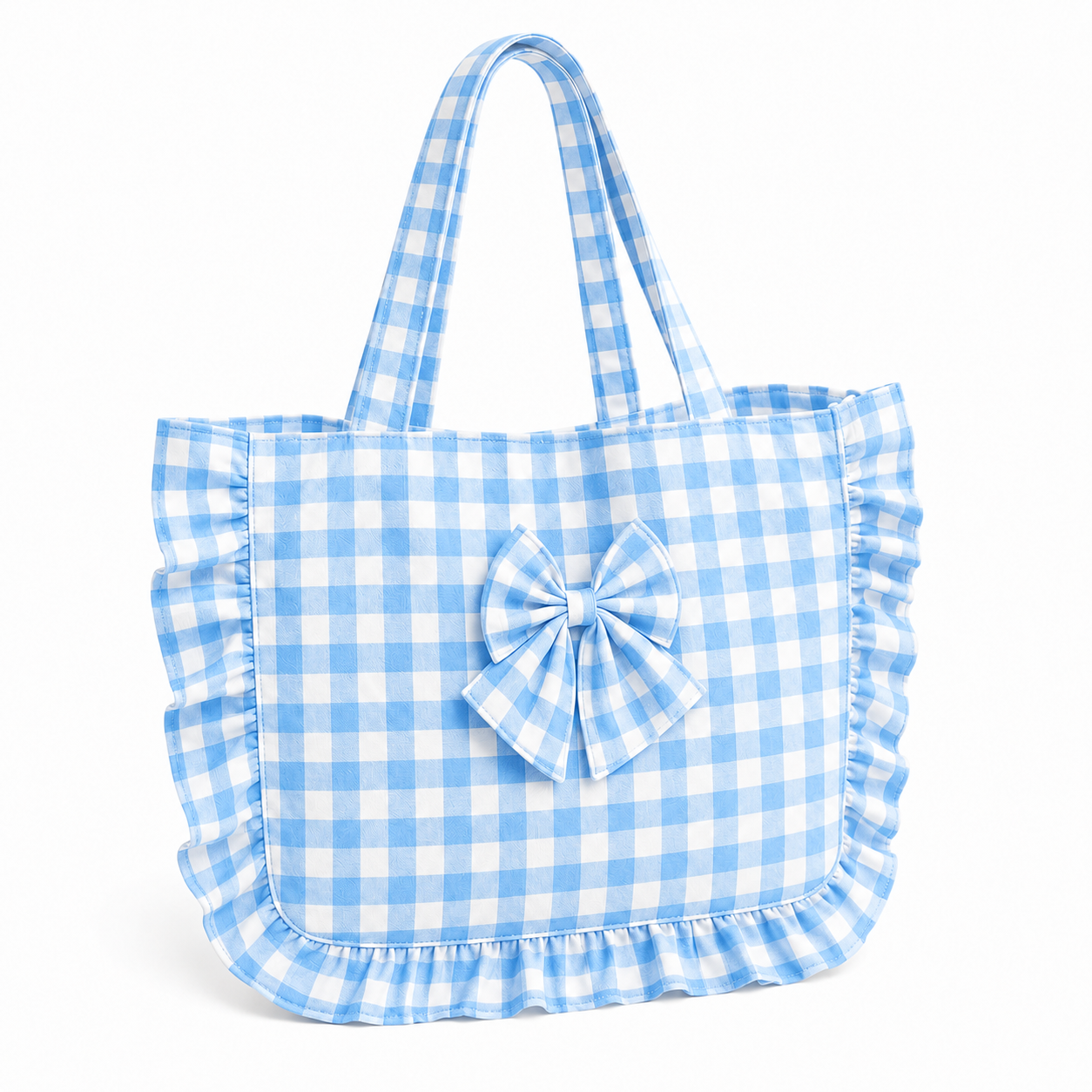Borsa Modello Riviera A Quadretti Celeste