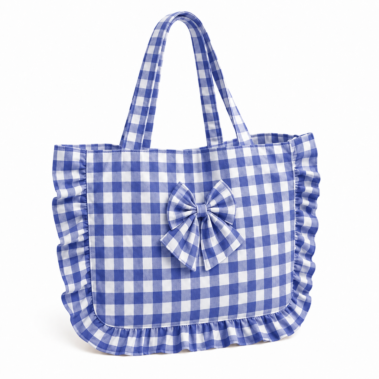 Borsa Modello Riviera A Quadretti Blu Notte