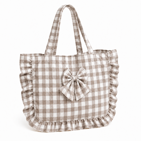Borsa Modello Riviera A Quadretti Fango
