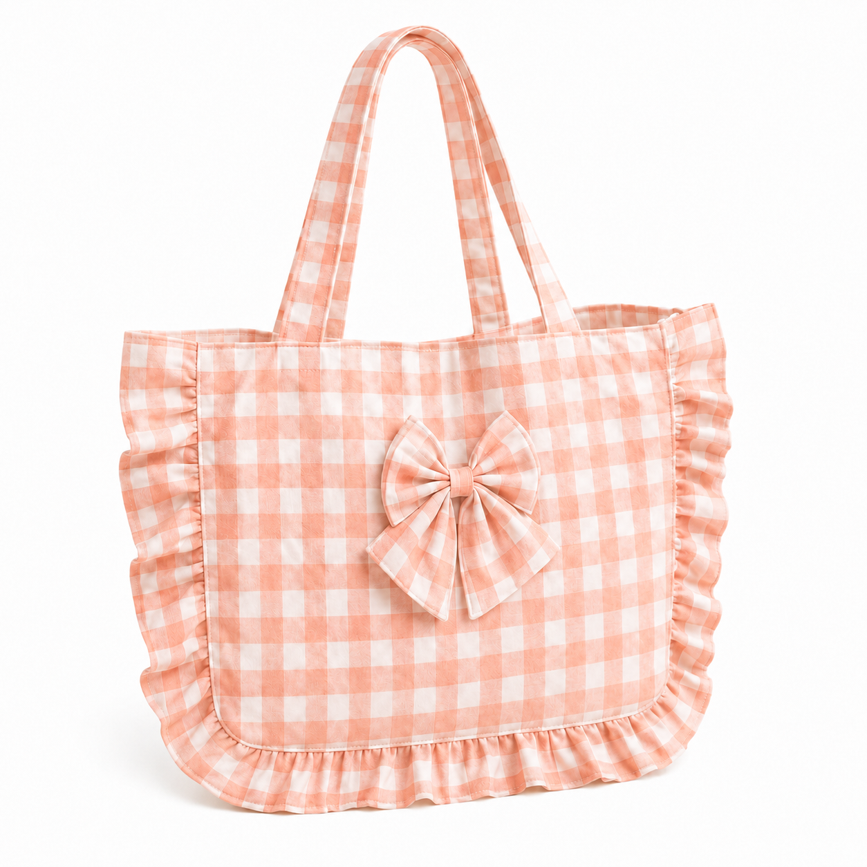 Borsa Modello Riviera A Quadretti Corallo