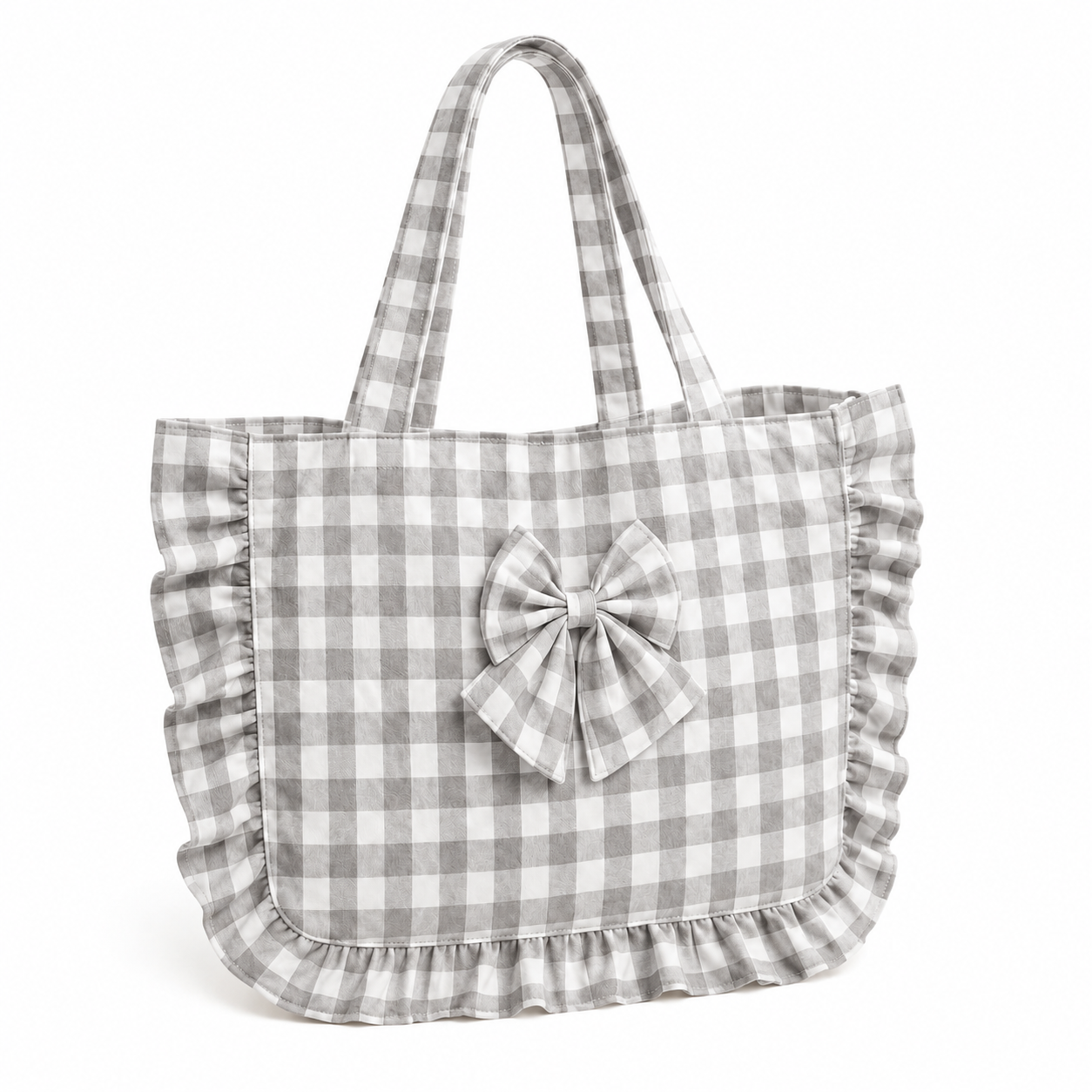 Borsa Modello Riviera A Quadretti Grigio Scuro