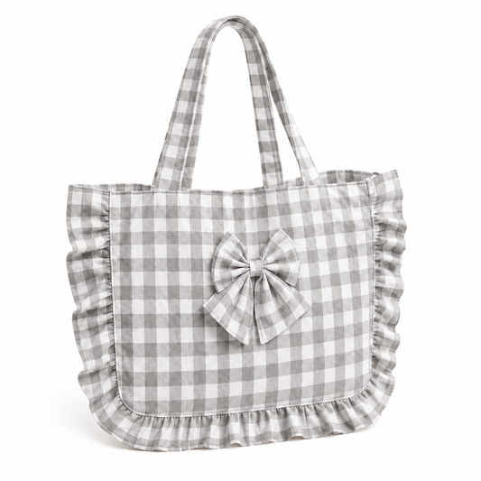 Borsa Modello Riviera A Quadretti Grigio Scuro