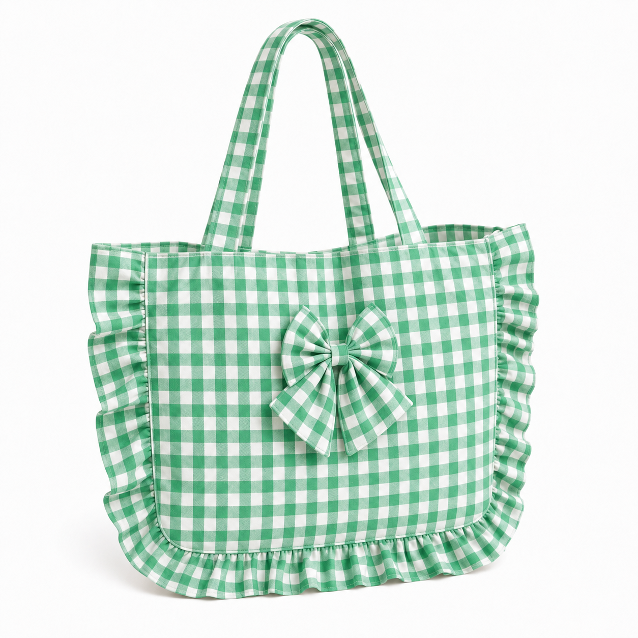 Borsa Modello Riviera A Quadretti Verde Scuro