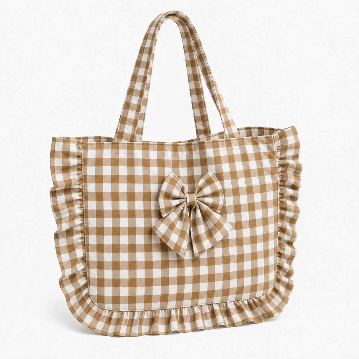 Borsa Modello Riviera A Quadretti Marrone