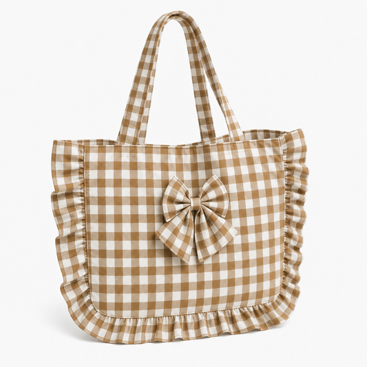Borsa Modello Riviera A Quadretti Marrone