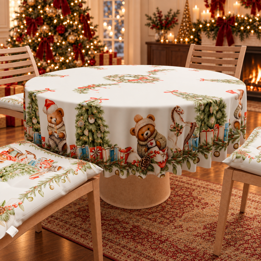 Tovaglia Rotonda in Stampa Digitale Natalizia  Xmas Bears