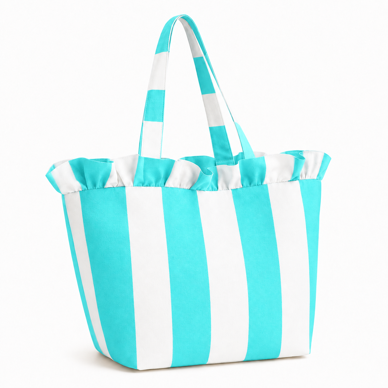 Borsa Modello Diora Righe Bianco/Tiffany