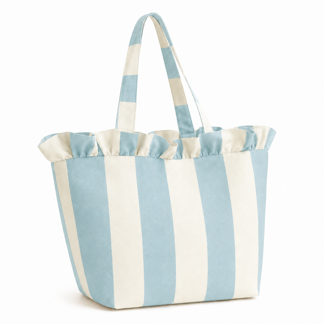 Borsa Modello Diora Righe Bianco/Celeste