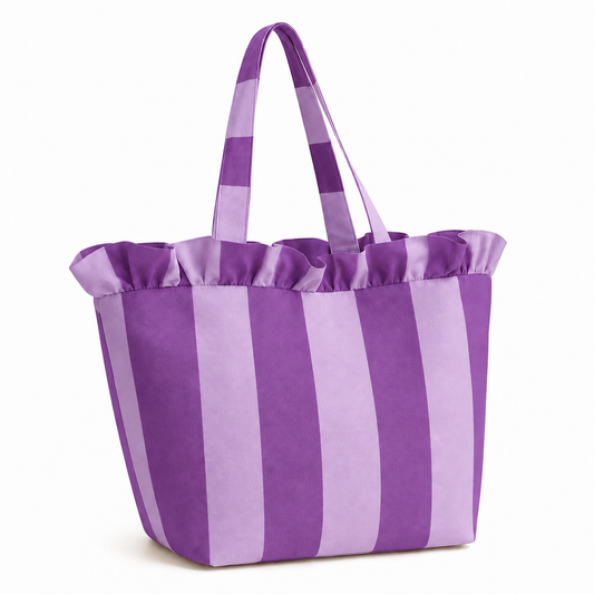 Borsa Modello Diora Righe Viola/Lilla