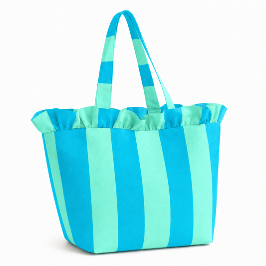 Borsa Modello Diora Righe Celeste/Tiffany