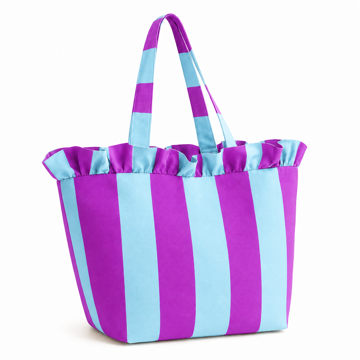 Borsa Modello Diora Righe Viola/Celeste