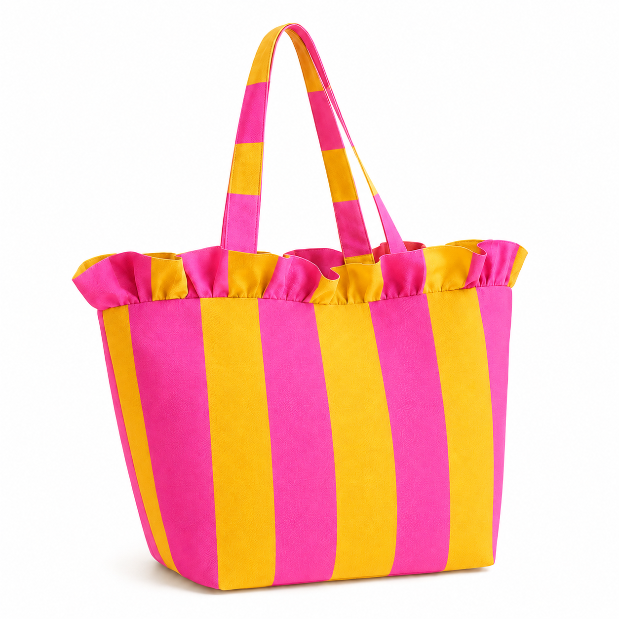 Borsa Modello Diora Righe Arancione/Fucsia