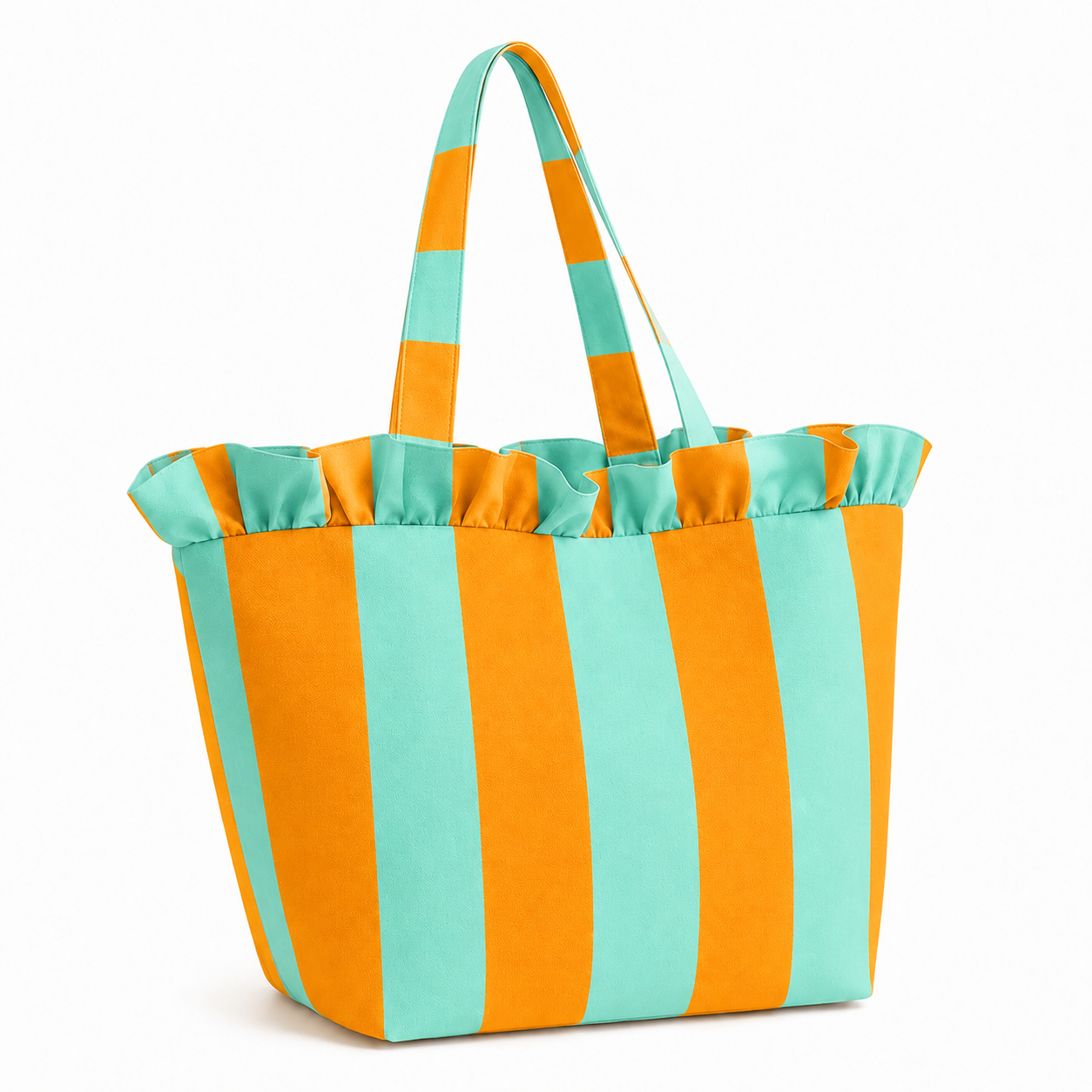 Borsa Modello Diora Righe Arancione/Tiffany