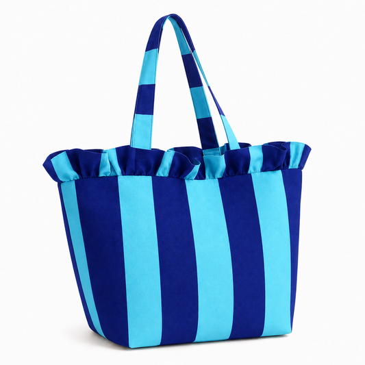 Borsa Modello Diora Righe Celeste/Blu Elettrico