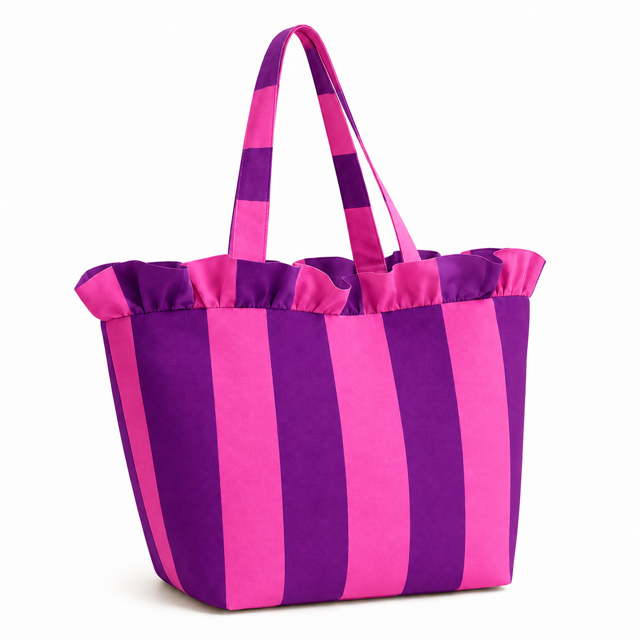 Borsa Modello Diora Righe Viola/Fucsia