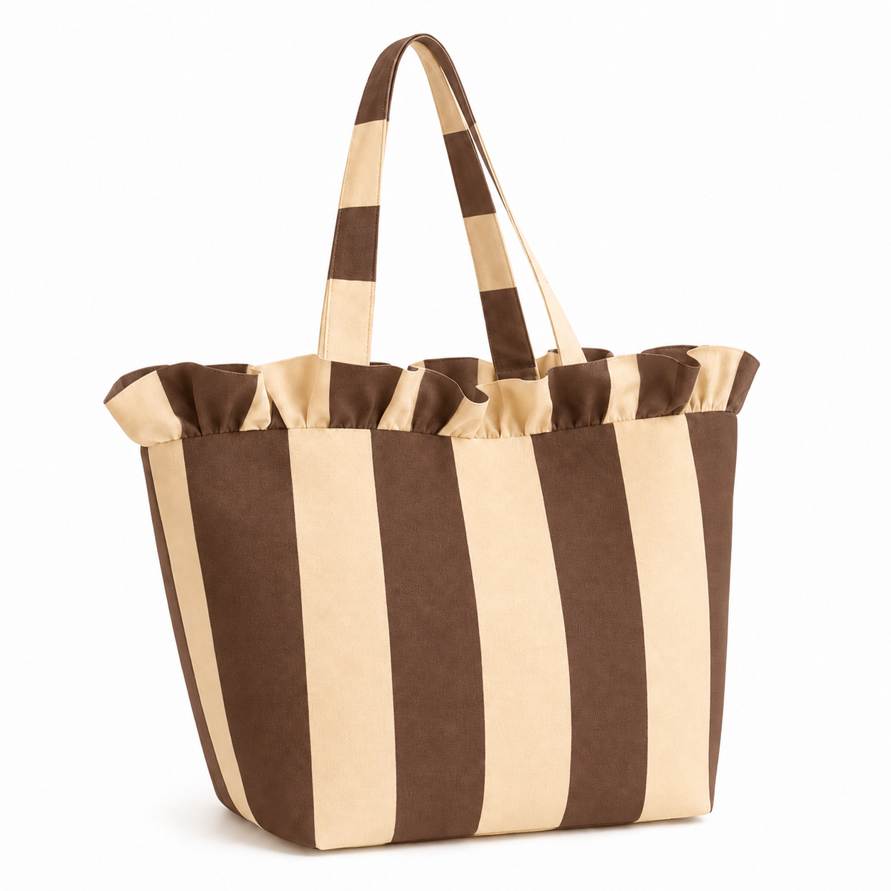 Borsa Modello Diora Righe Marrone/Beige
