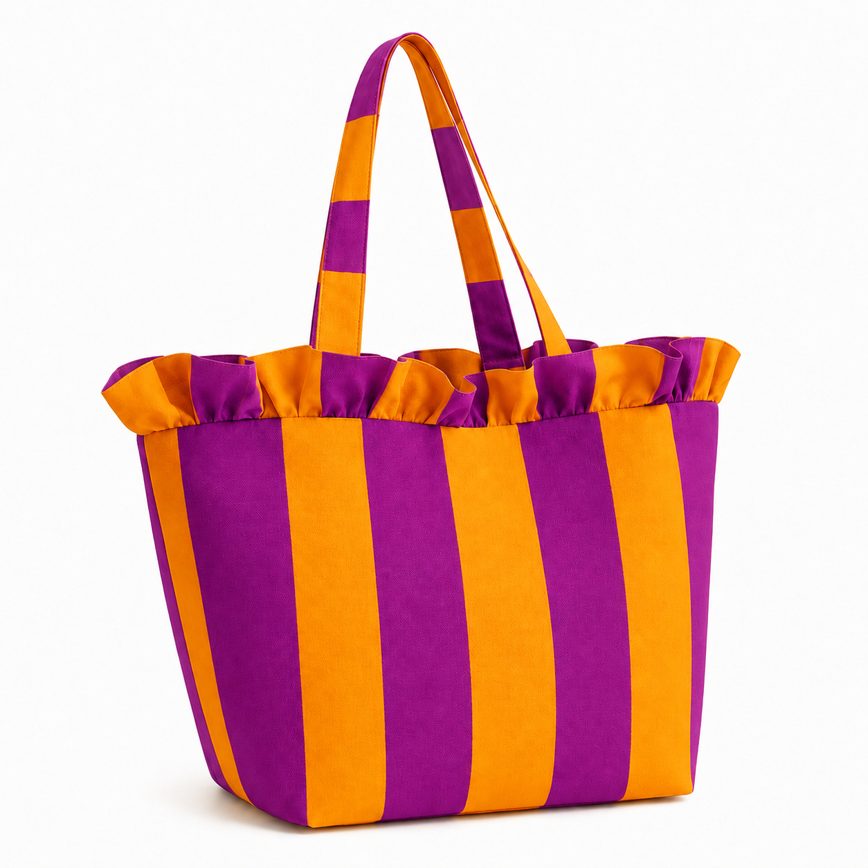 Borsa Modello Diora Righe Arancione/Prugna