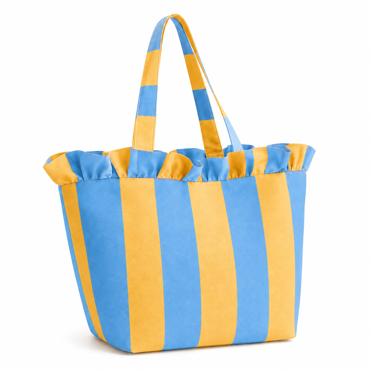Borsa Modello Diora Righe Giallo/Celeste