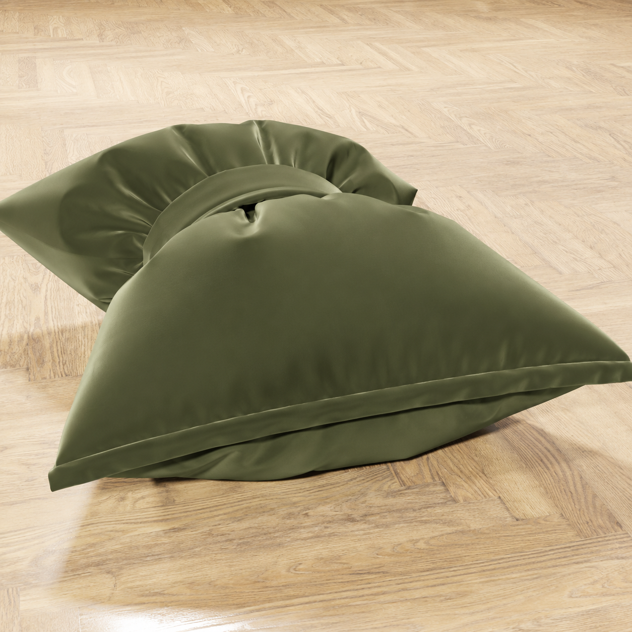 Cuscino Arredo Fiocco in Velluto 40x50 cm, Cuscino divano Verde Oliva.