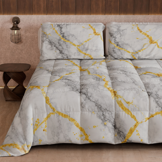 Duvet, Double, Single, Square and Half Quilt, Marble-GrigioC