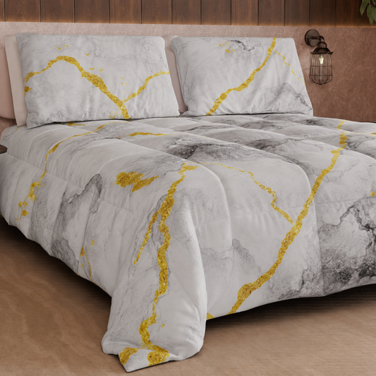 Duvet, Double, Single, Square and Half Quilt, Marble-GrigioC
